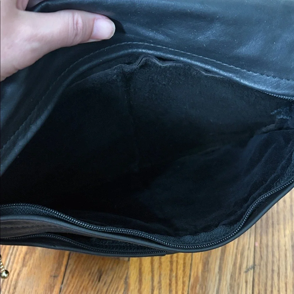 Maple‎ Leather Company Saddlebag Crossbody Bag Purse Black Buttery Soft Leather